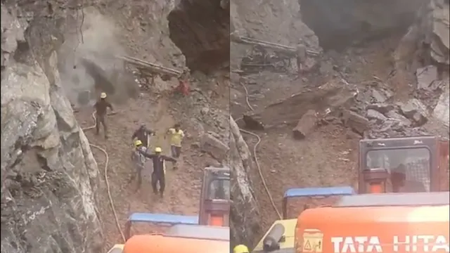 uttarakhand-labourers-clearing-badrinath-highway-run-for-life-as-boulders-fall-at-chamoli-worksite-watch